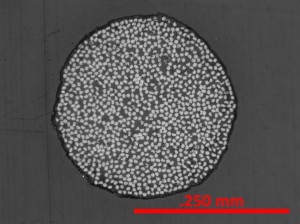 Microscopic analysis of impregnation quality, allignment and roundness